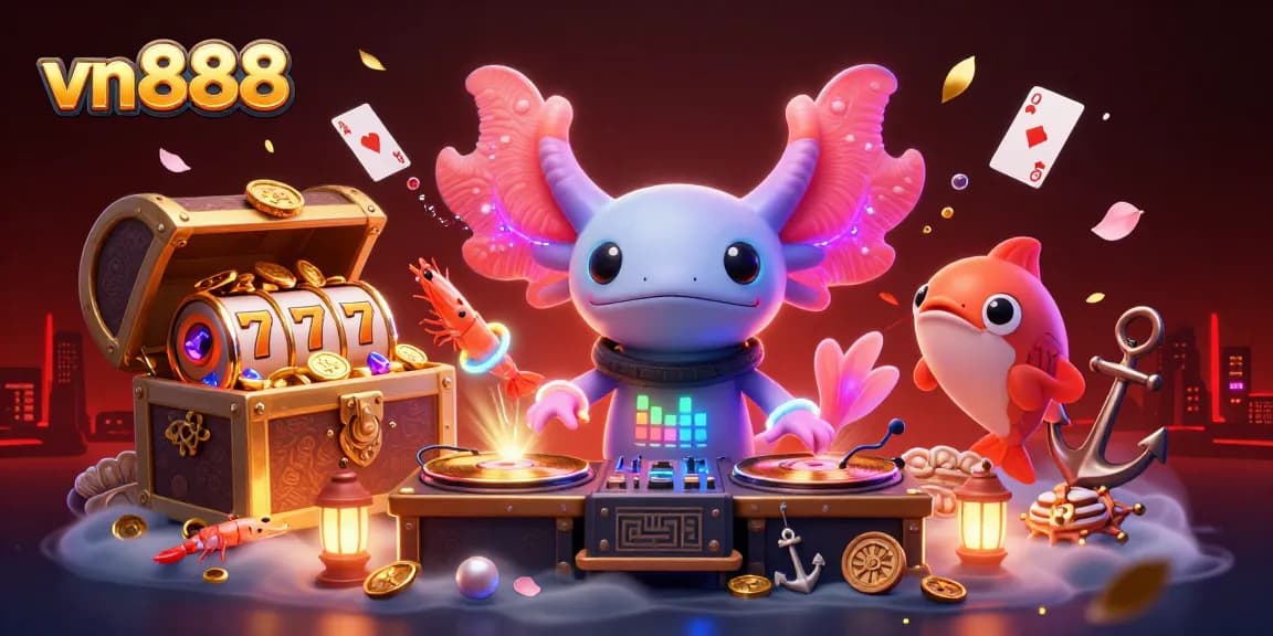Experience thrilling gaming at vn888 with vibrant casino-themed underwater party scene.