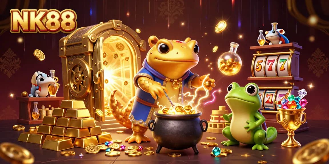 Engage with NK88's vibrant world, where golden alchemy meets thrilling slot games.
