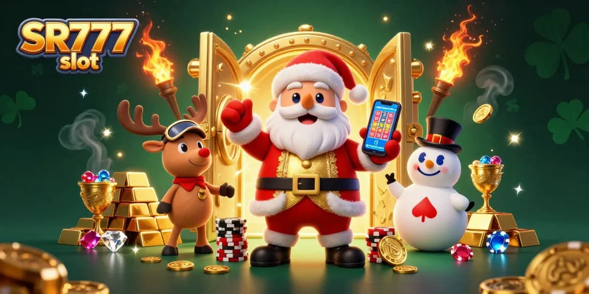 Rasakan kegembiraan slot SR777 bersama Santa dan teman-teman dalam suasana kasino yang meriah.