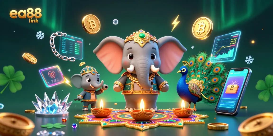 Bet on ea88 link with vibrant 3D casino elements and animated characters in this immersive illustration.