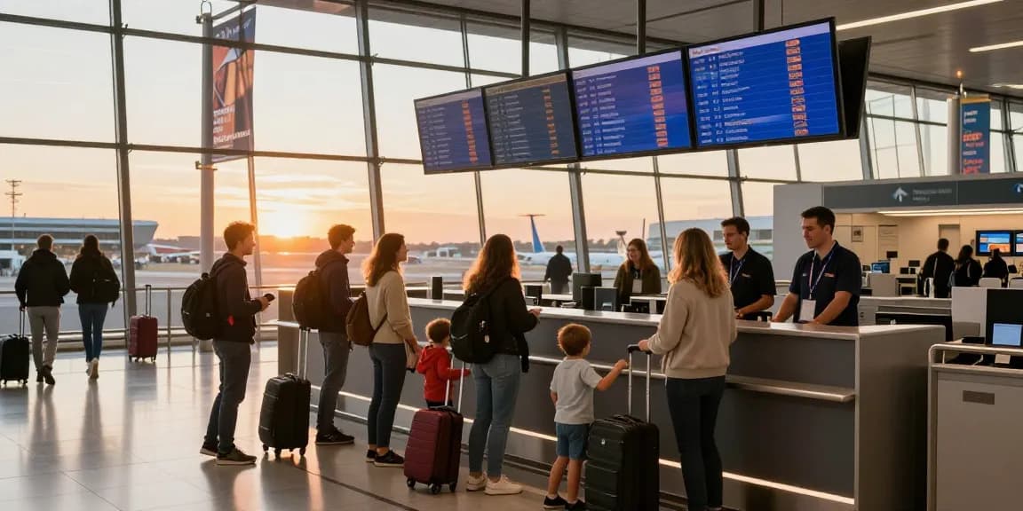 Flughafentransfer Frankfurt am Main, Familie bei der Ankunft im Flughafen.