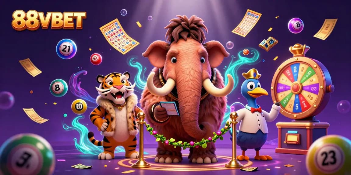 Enjoy exciting adventures at 88VBET with a vibrant casino entrance showcasing characters and colorful elements.