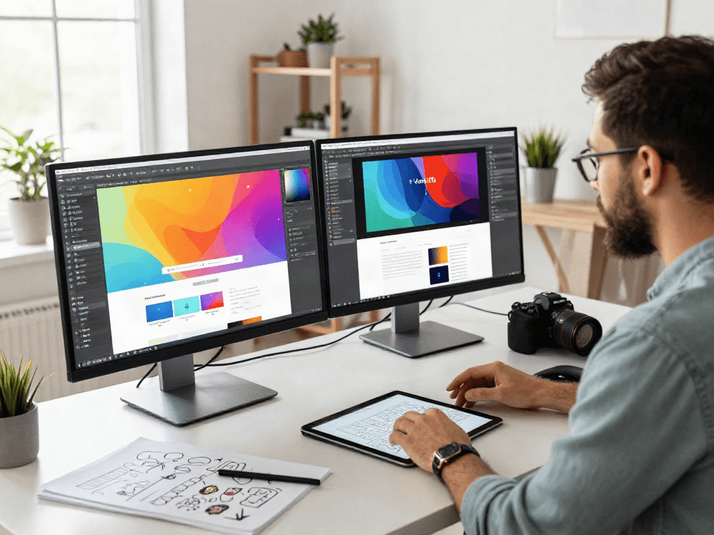 Sanumwebdesign Webdesign-Studio mit Designer und kreativen Elementen.