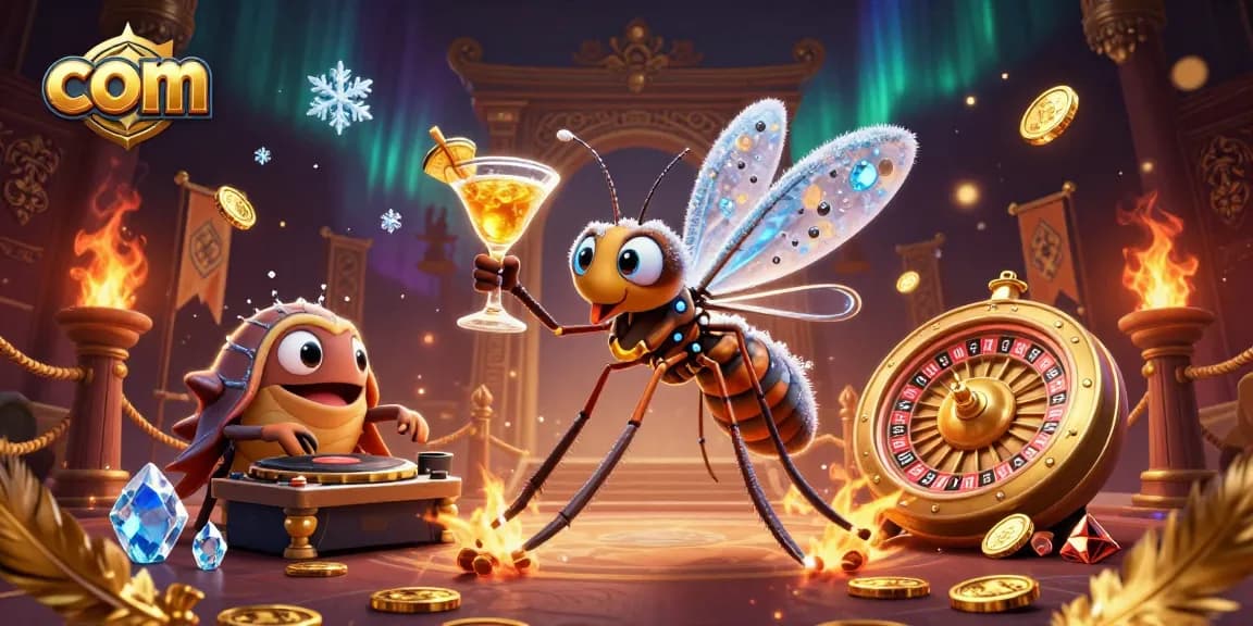 Celebrate with com as the animated casino mascot and DJ create an electrifying atmosphere.