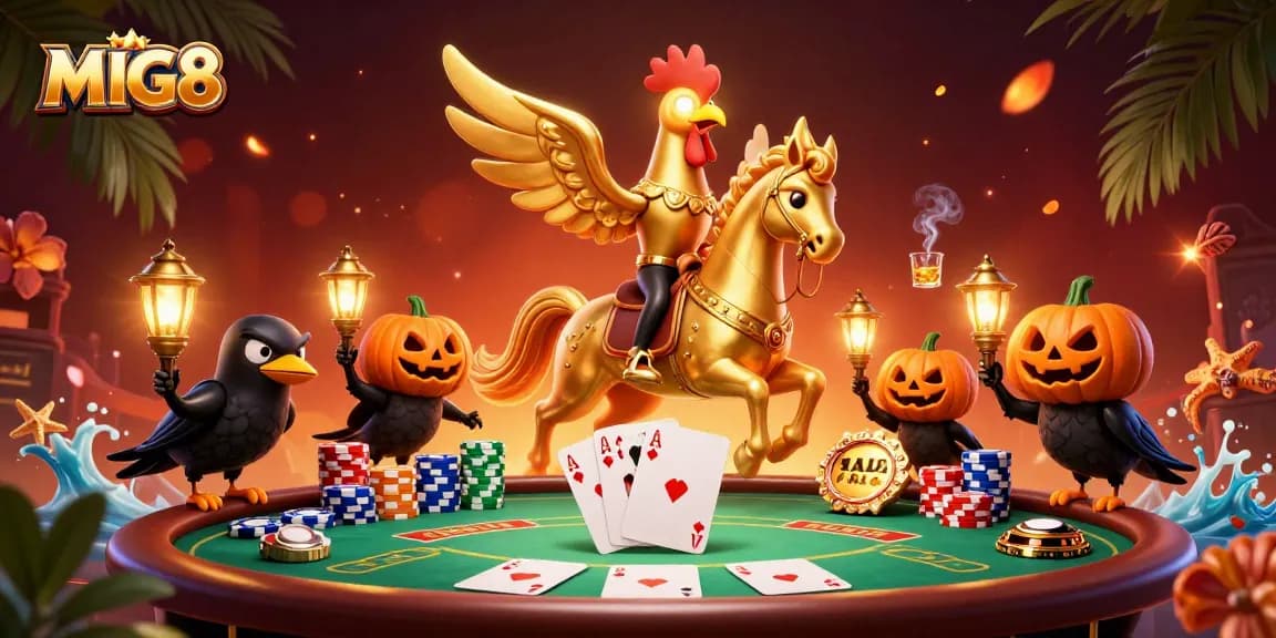 MIG8 players engage in a thrilling casino experience with dynamic characters and vibrant gameplay elements.