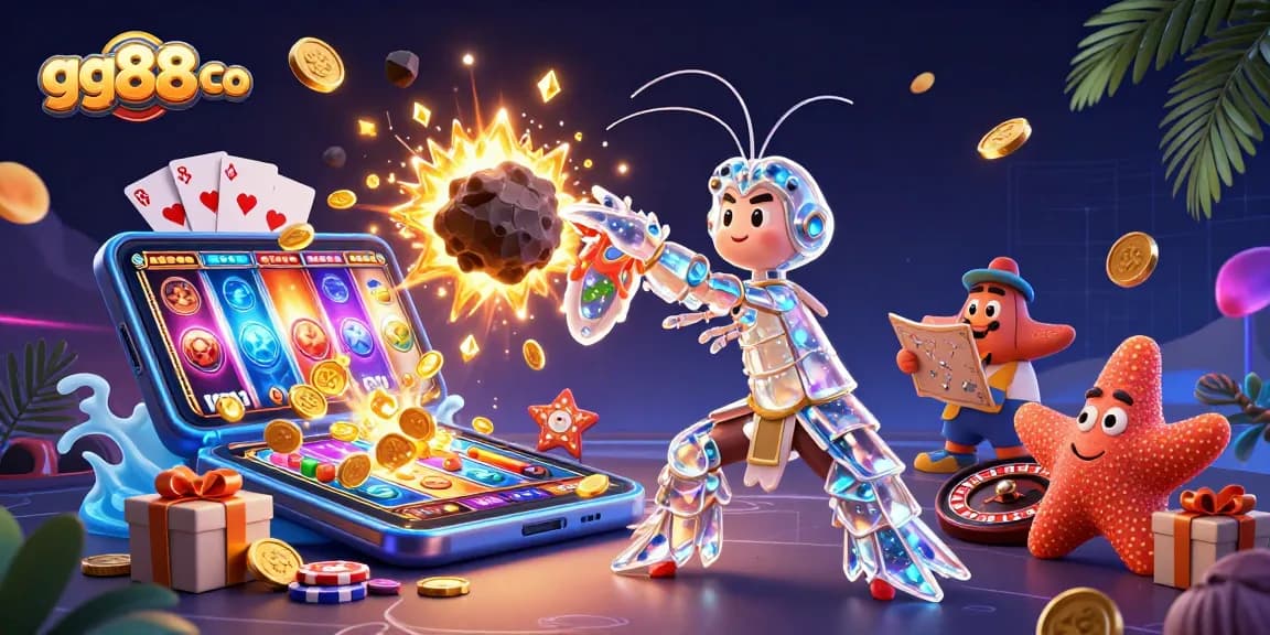 Engage in exciting slots and casino games at gg88 co, featuring a vibrant scene of a galactic samurai.