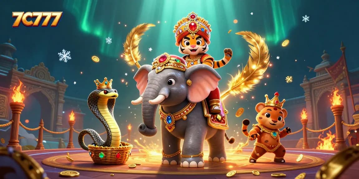 Engage with 7C777 in a vibrant casino atmosphere featuring dynamic elements and captivating characters.