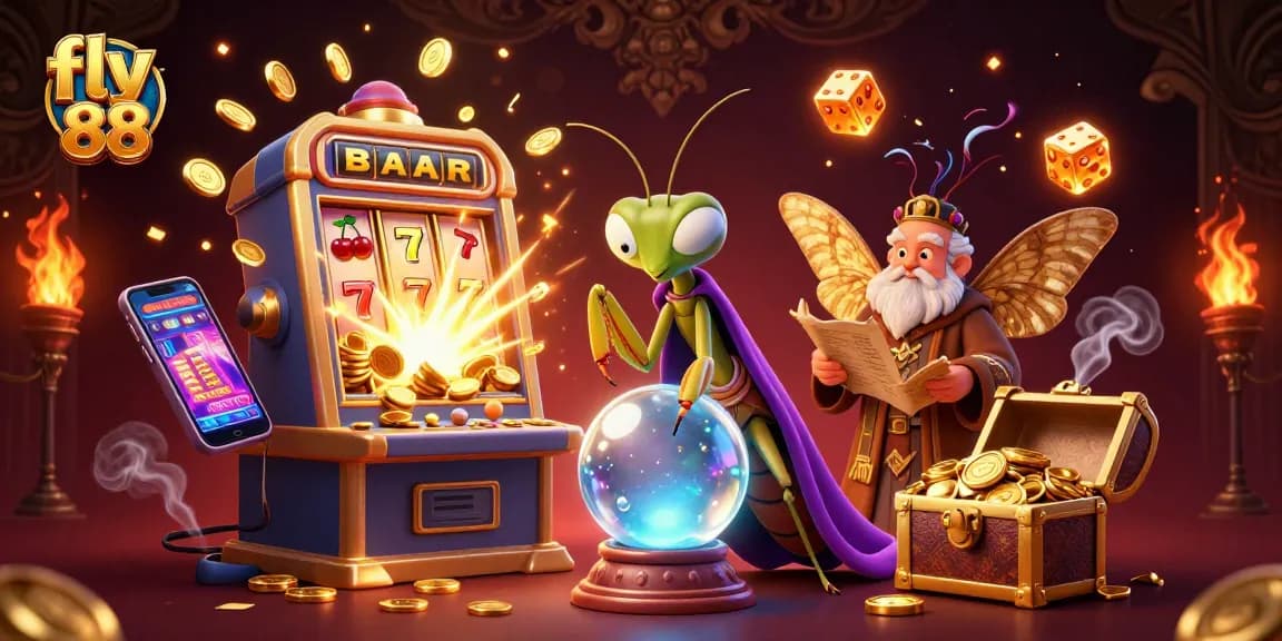 Experience excitement at fly 88 with a dynamic jackpot scene filled with colorful gambling elements.