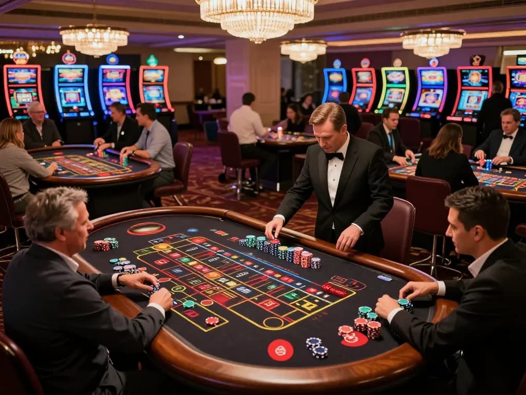 Permanente Staubbindematte Reinraum showcasing effective dust control during active casino gameplay.