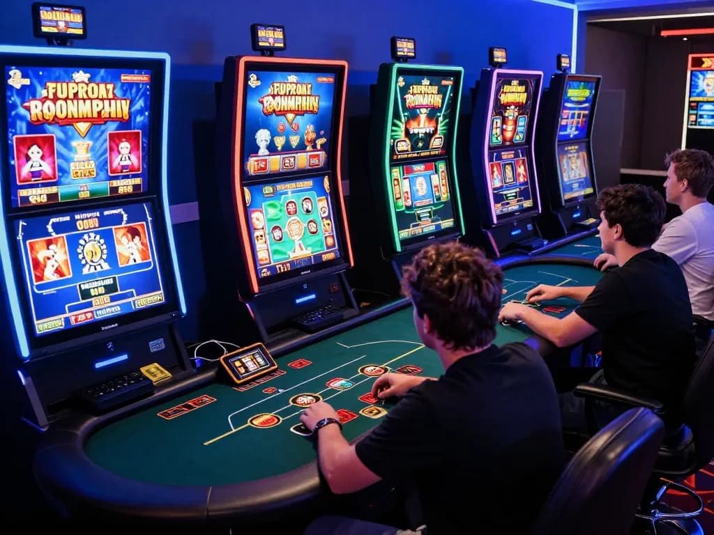 Engaging with open88's diverse online games in a professional gaming environment, showcasing immersive strategy.
