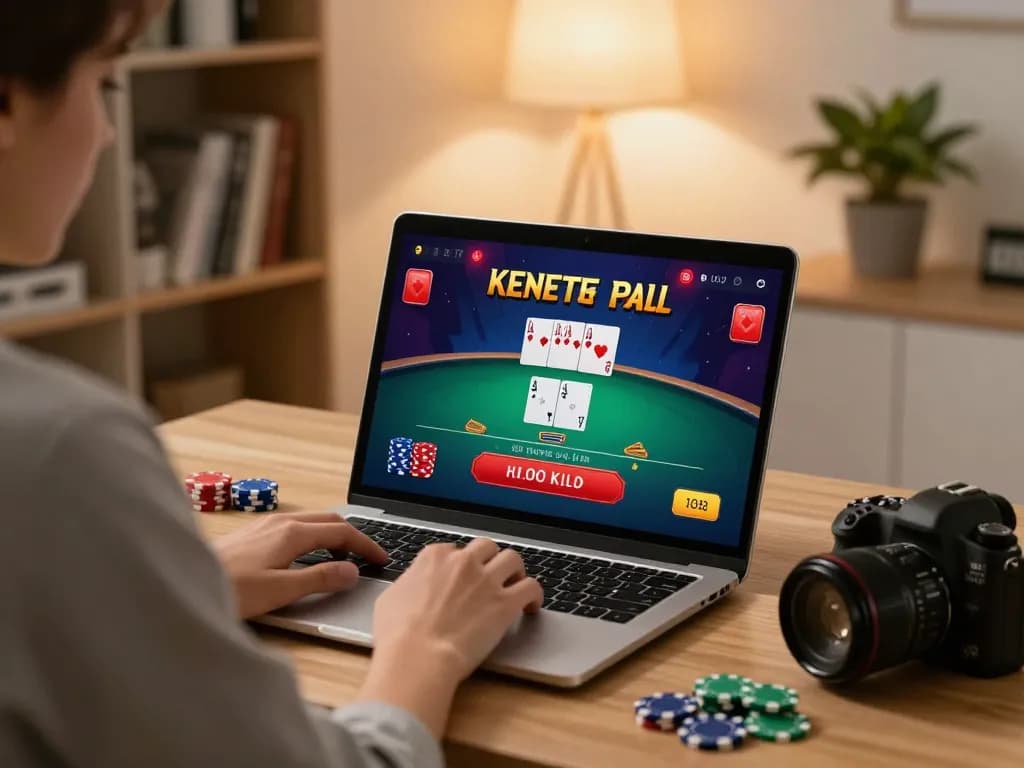 Engaging in a strategic blackjack game at lv88 online casino setup.