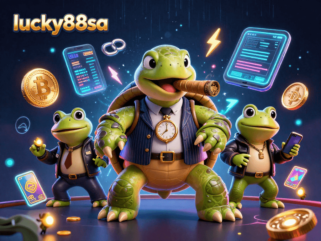Engage with lucky88sa at a vibrant 3D casino scene filled with colorful characters and dynamic gaming elements.