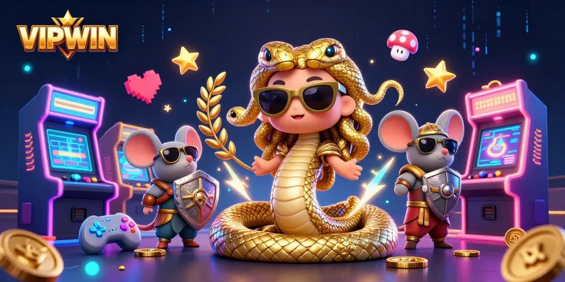 Engage in thrilling games at VIPWIN, featuring unique characters and colorful casino elements.