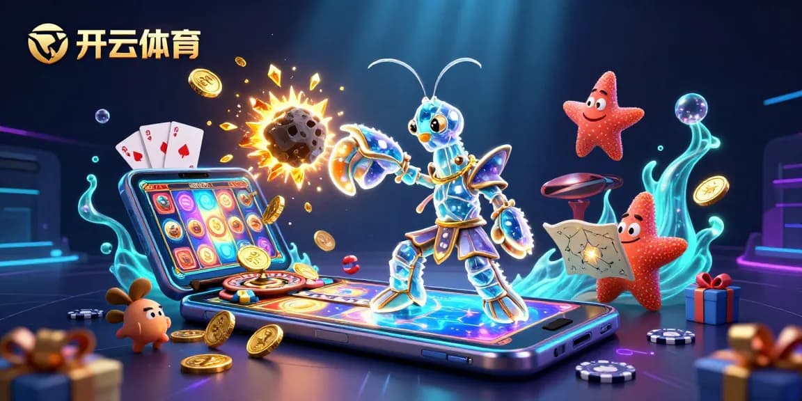 Engage with 开云体育 through a vibrant 3D casino scene filled with gems and gaming excitement.