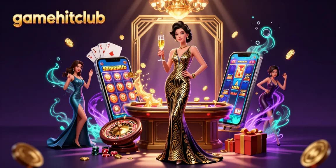 Win big at gamehitclub with a stunning casino scene featuring lively games and glamorous details.
