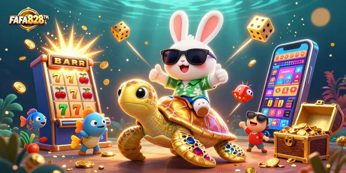 Engage with FAFA828TH’s vibrant casino adventure featuring rewarding slot machines and joyful characters.