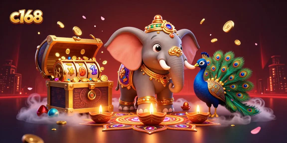 Join the thrilling action of c168 with a vibrant casino scene featuring luck, colors, and excitement.