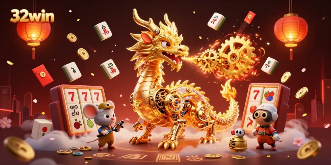 Win exciting jackpots at 32win with a dynamic 3D casino illustration full of game elements!