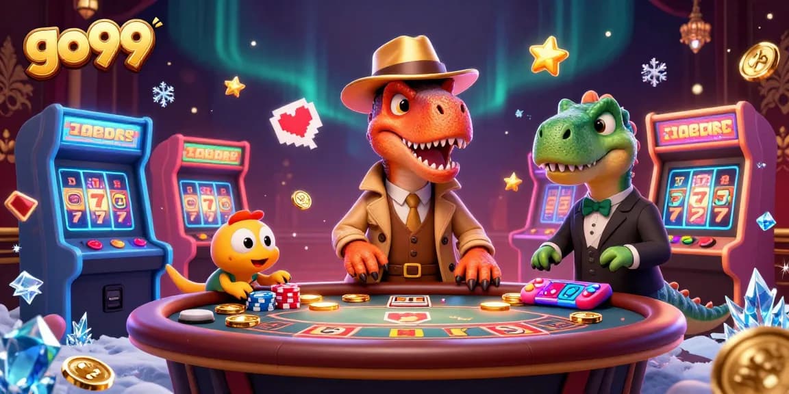 Experience thrilling gameplay at go99, featuring a velociraptor card counter and casino excitement.