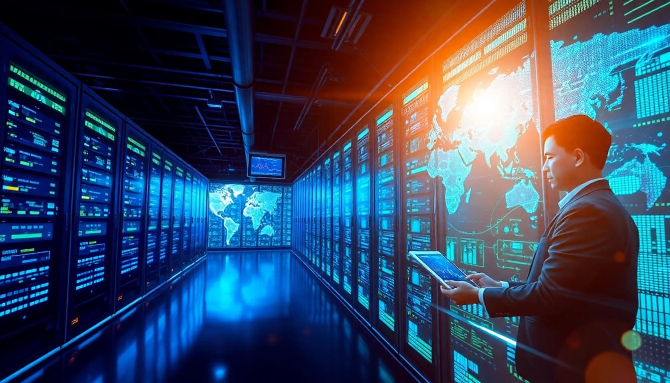 快连官网 showcases global intelligent network acceleration with high-tech data centers and secure connectivity.