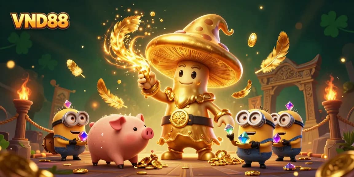 Engage with VND88's vibrant casino universe featuring magical characters and treasures.