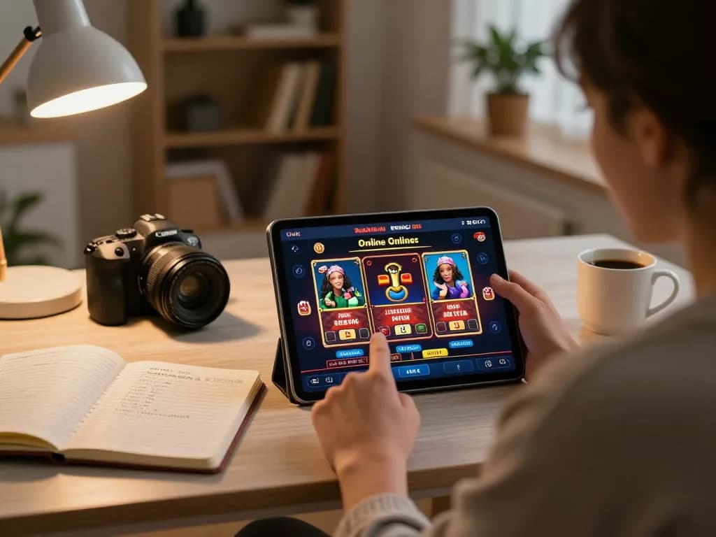 Engaged in casinò online italiani non aams gaming session at home with tablet and strategy notes.