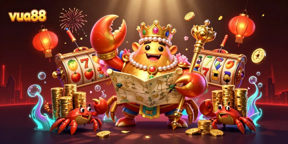 Experience the excitement of vua88 with vibrant slot reels and characters in action.