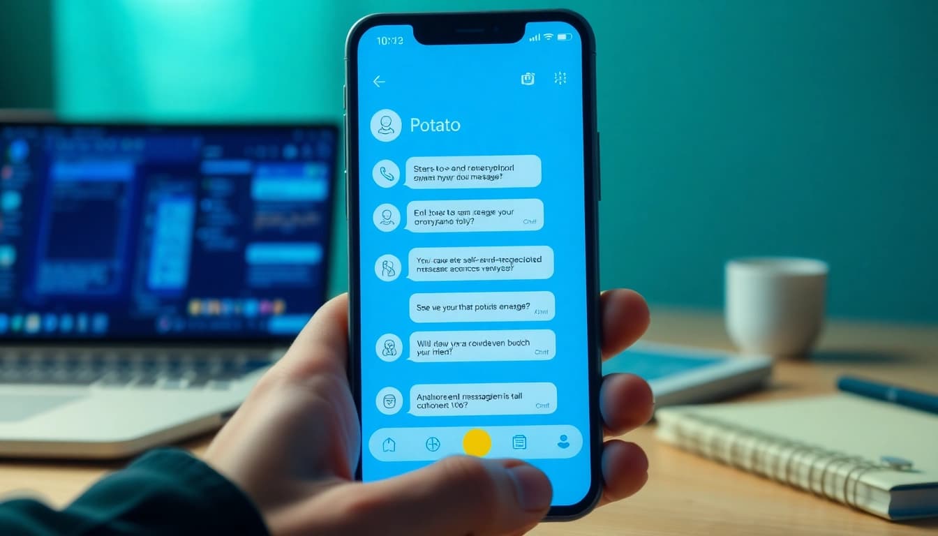 Visual representation of Potato下载 app interface highlighting secure messaging features, fostering user trust.