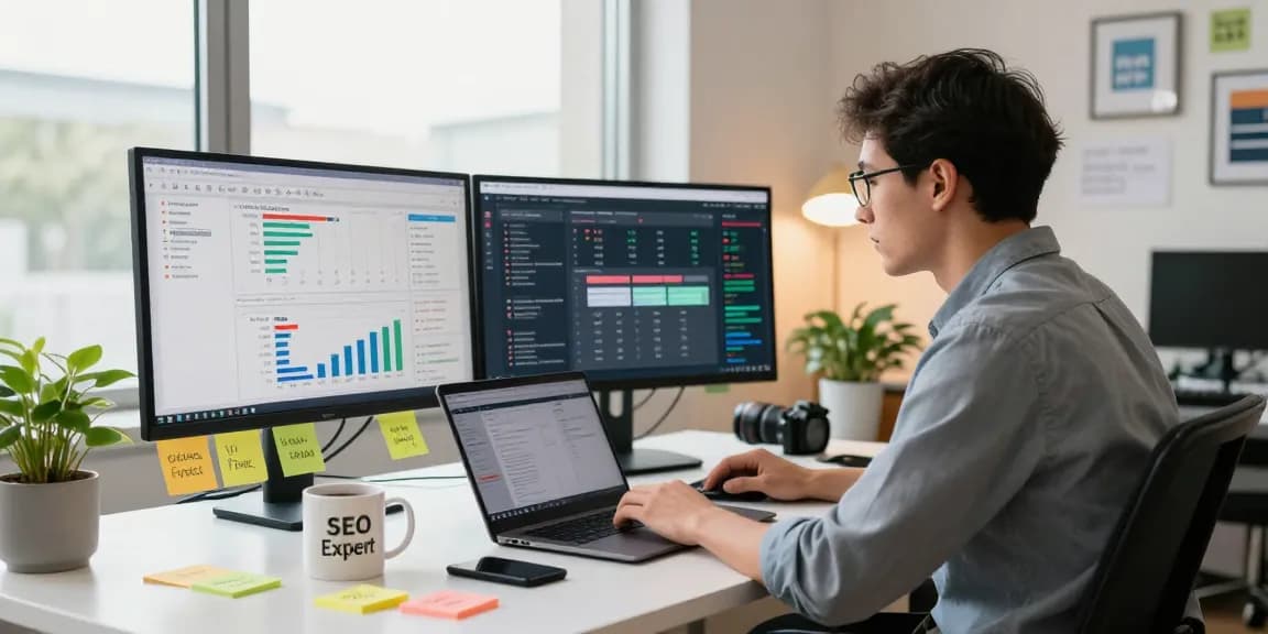 SEO analysis workspace showcasing seanbowieforaz strategies for marketing success