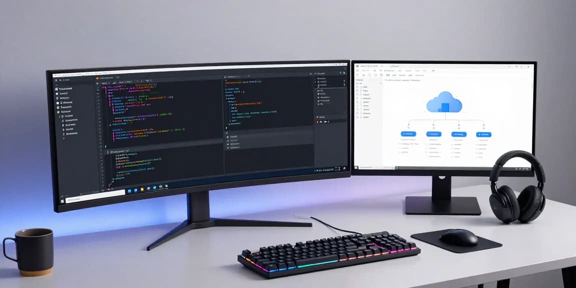 Thabet360 software development workspace with AI technology and cloud computing setup.