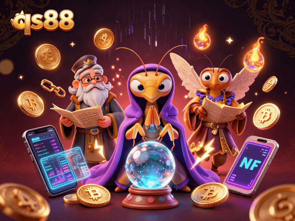 Engage with qs88's immersive gaming experience featuring vibrant 3D elements and characters.