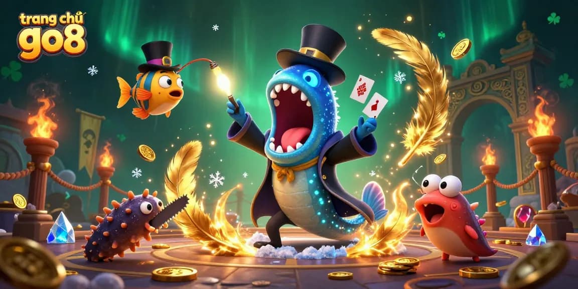 Experience thrilling gaming at trang chủ go8 with vibrant underwater characters and dynamic casino elements.