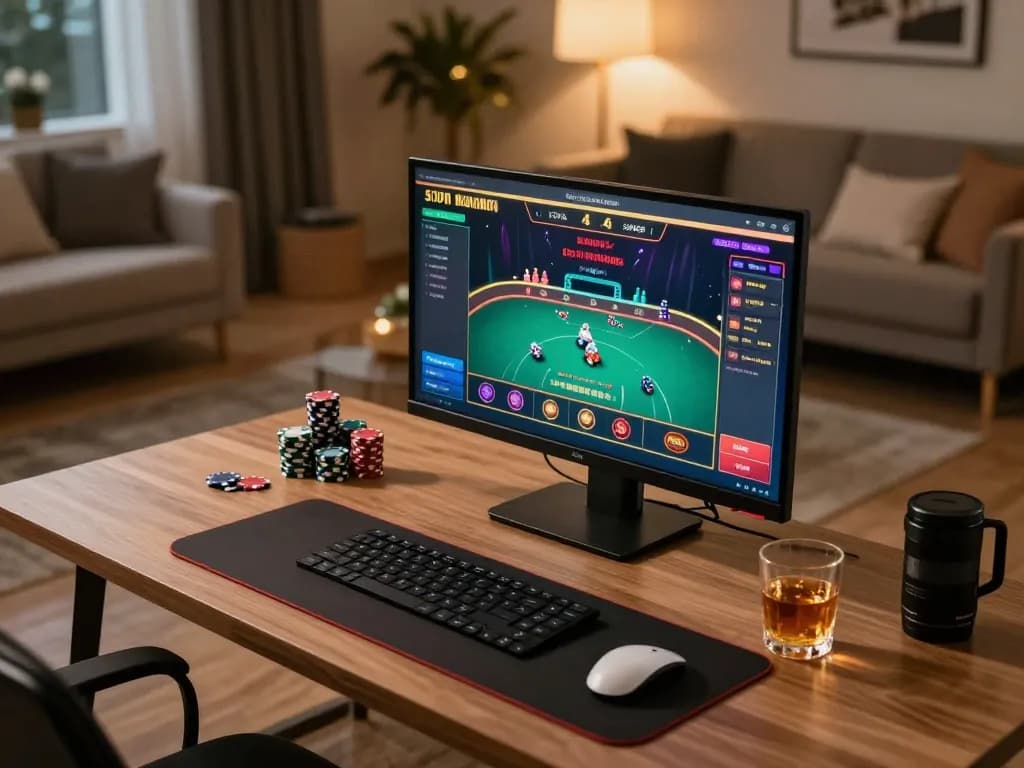 O8 SOCIAL interactive online gaming setup featuring engaging live dealer interface and poker chips.