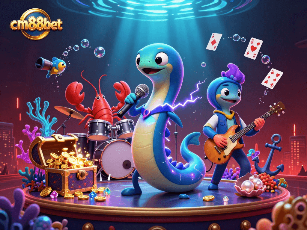 Experience top gaming thrills with cm88bet in an exciting underwater casino scene.