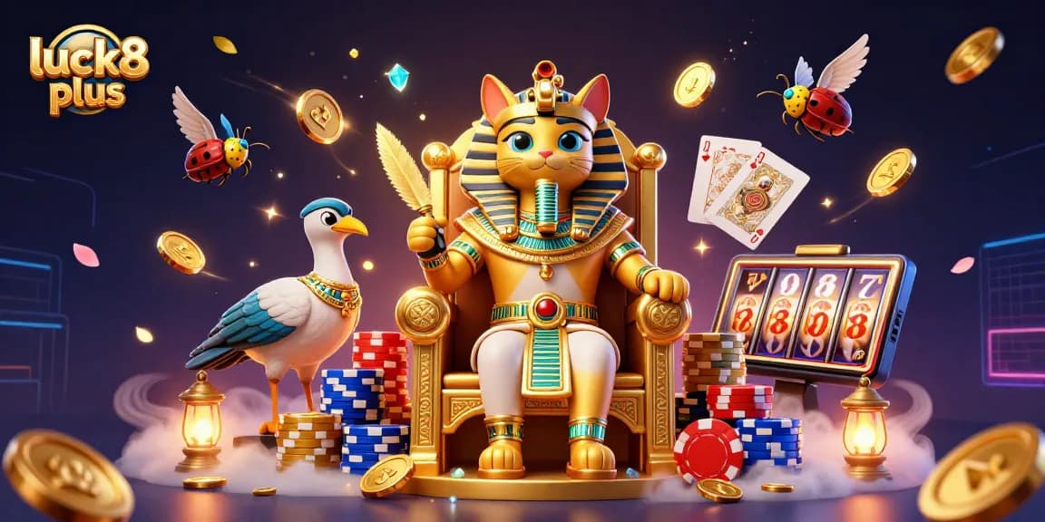Experience immense thrills with luck8 plus in this vibrant casino scene filled with gold and action.