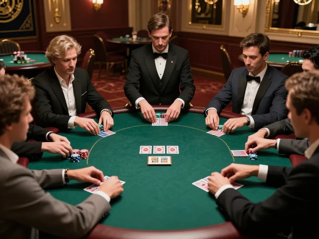 Engaged players at a high-stakes poker table exploring strategic gameplay with XX88 chips visible.
