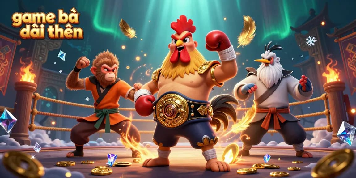 Engage in game bài đổi thưởng with vibrant, dynamic characters and spectacular gambling elements in a detailed illustration.