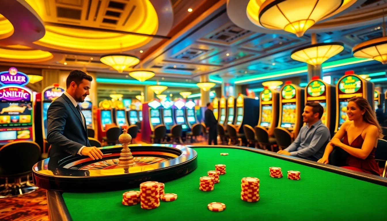 Experience thrilling gameplay at the idn slot section of a luxurious casino.