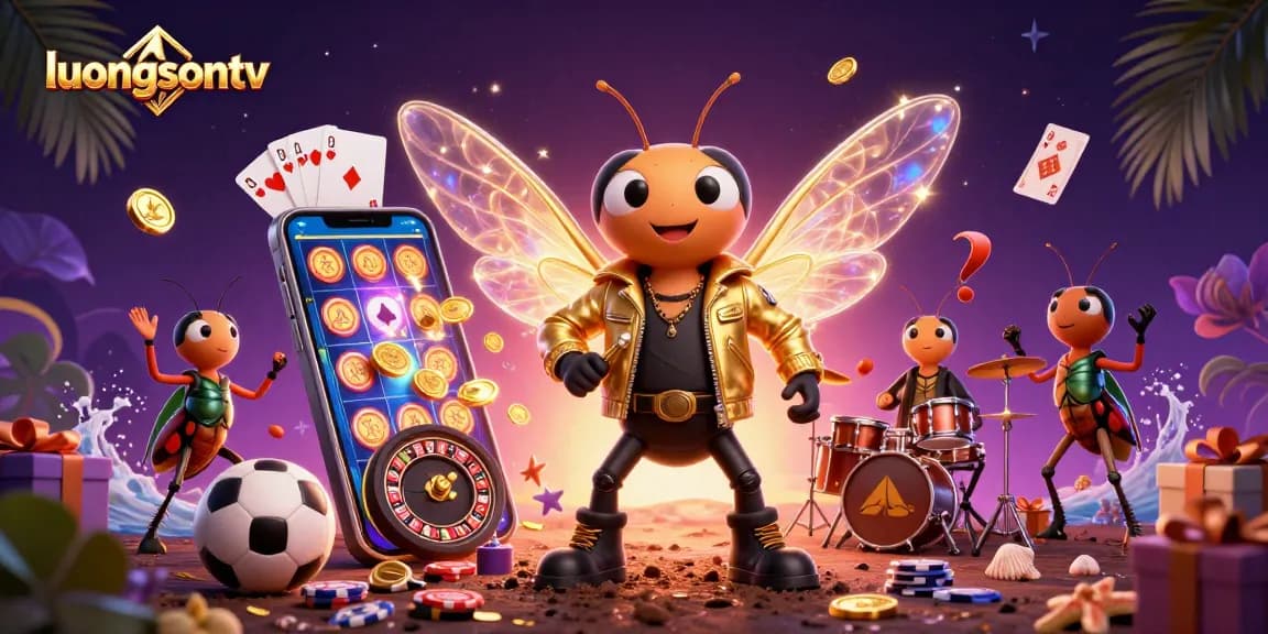 Experience thrilling live sports action with luongsontv featuring vibrant characters and casino elements.