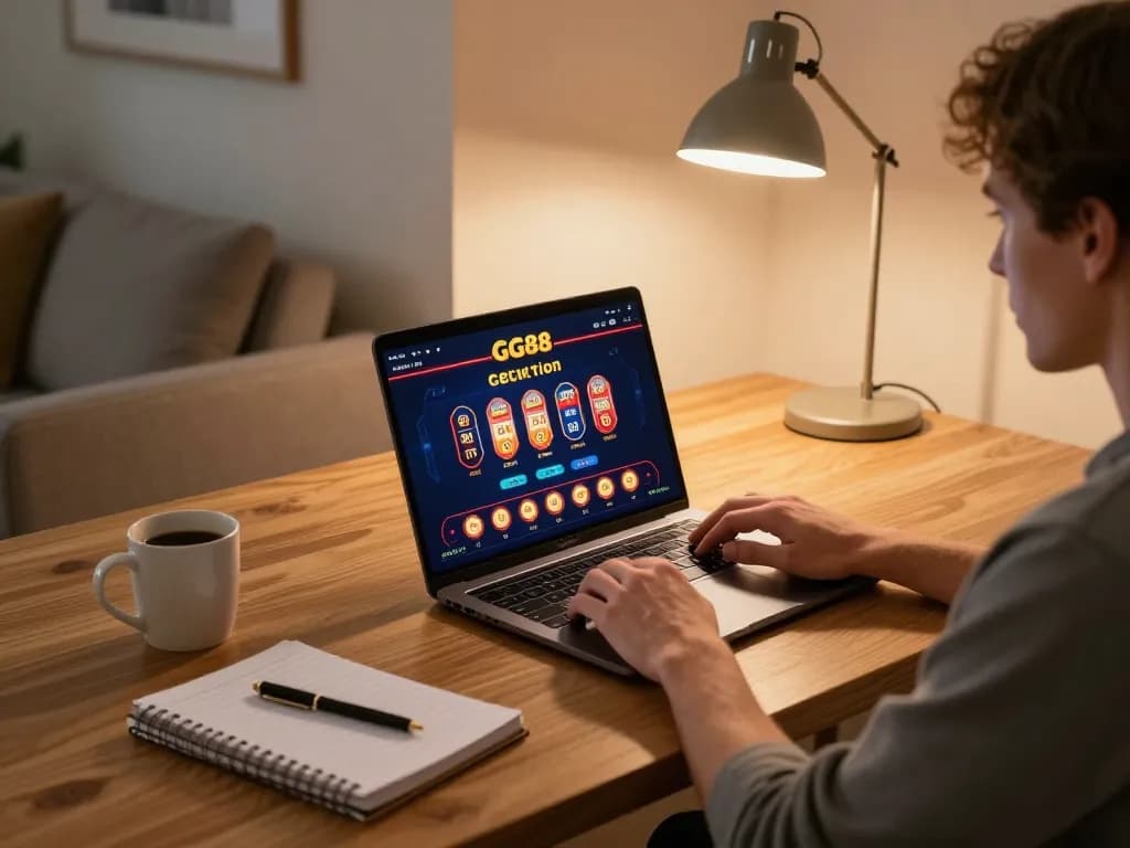 Engage with the immersive GG88 online casino experience on a cozy home setup.
