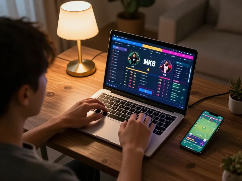 Engaging in mk8 sports betting from a modern home gaming setup.