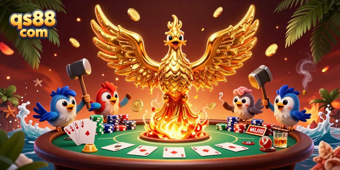 Experience thrilling gaming with qs88 com's molten phoenix and poker scene.