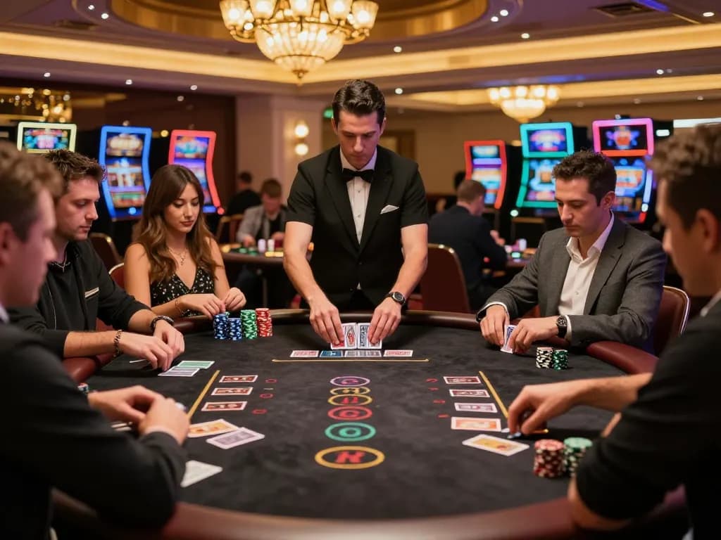 Experience high-stakes blackjack at fly88, where players strategize for big wins in a vibrant casino.