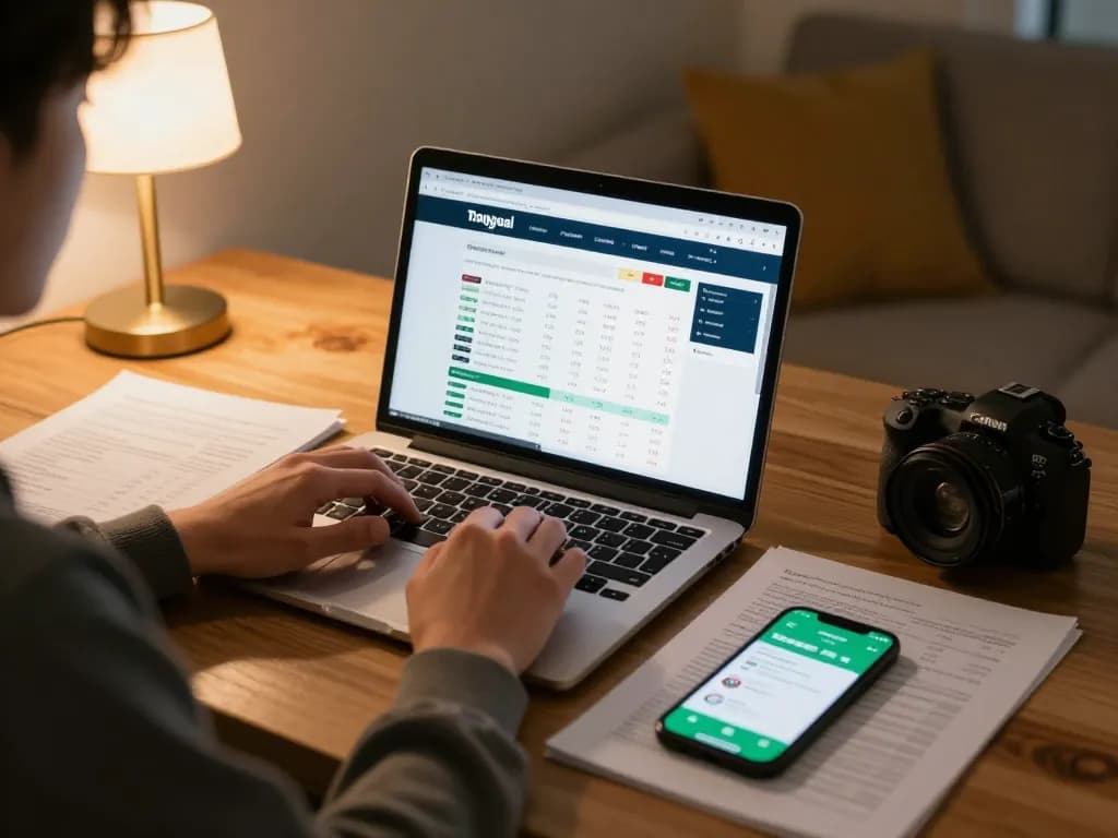 Engaged player using nowgoal trang soi kèo for live football betting at home with strategic insights.