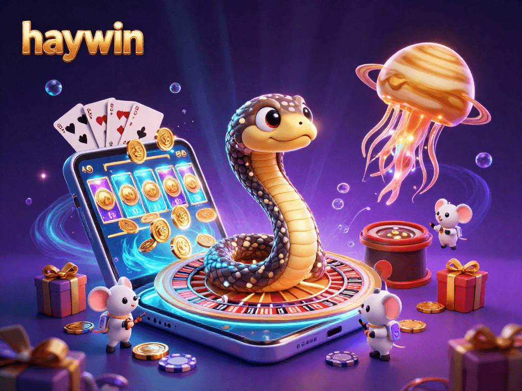 Join the cosmic casino adventure with haywin on a vibrant 3D roulette scene featuring astronaut mice.