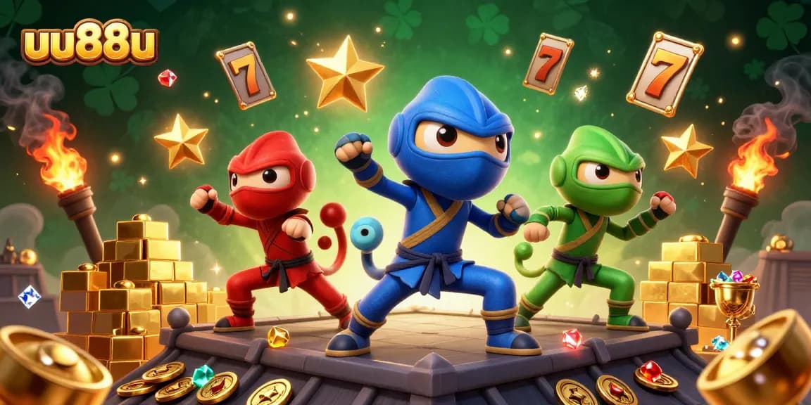 uu88u team of ninjas showcases captivating slot gaming with dazzling treasures and vibrant elements