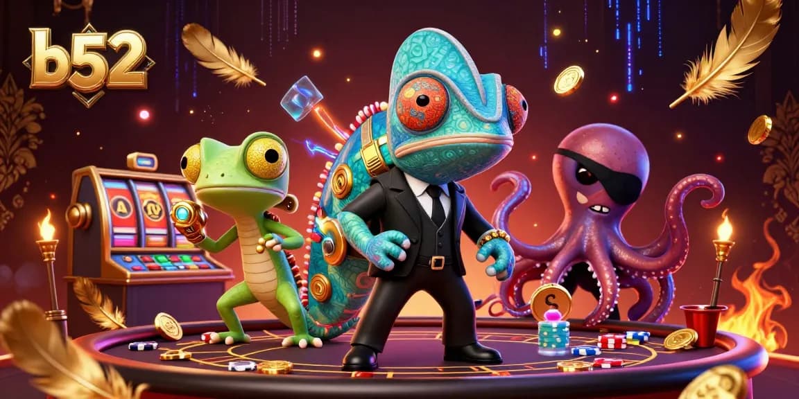 Engage in thrilling casino action with b52 featuring colorful characters and vibrant game elements.