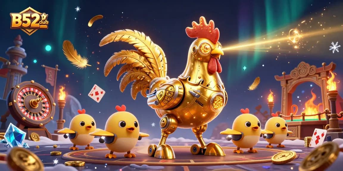 Experience thrilling gameplay at B52club with exciting poker and roulette action in a dynamic casino scene.