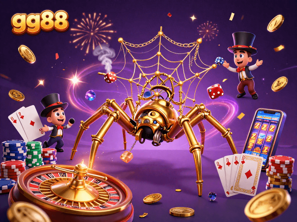 Engage with gg88's thrilling casino atmosphere, featuring vibrant characters and dynamic gaming elements.