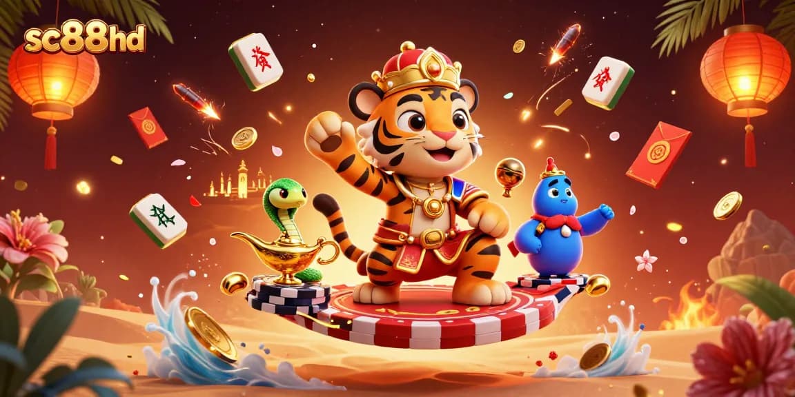 Engage in exhilarating gaming with sc88hd as a vibrant scene unfolds featuring a tiger sultan.